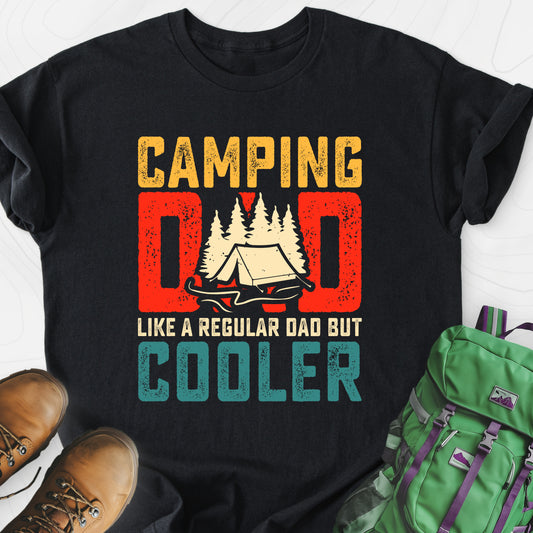 Camping Dad Black front print lightweight T-shirt
