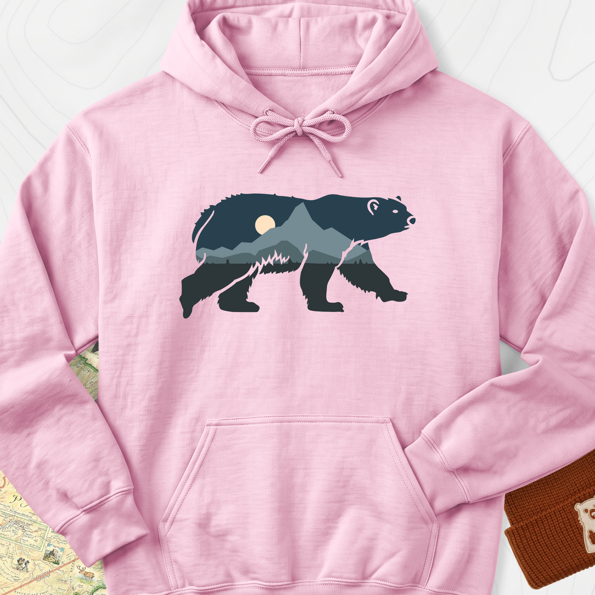 Bear Mountains Hoodie - Light Pink