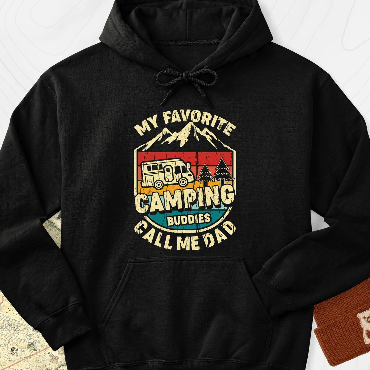 My Favorite Camping Buddies Hoodie - Black