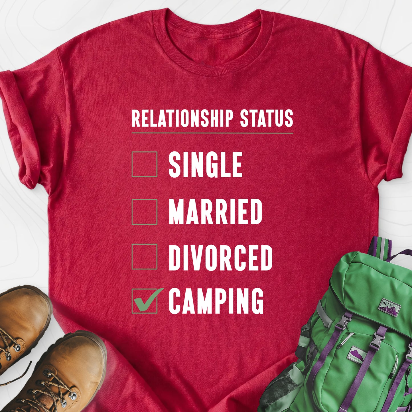 Relationship Status Heather Red front print lightweight T-shirt