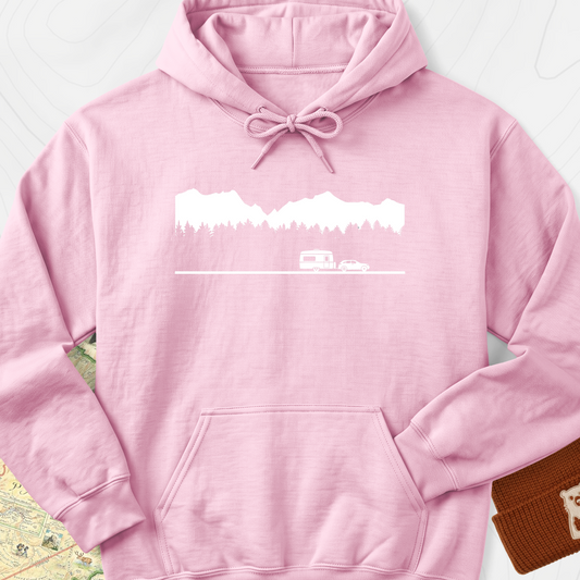Trailer in the Mountains Hoodie - Light Pink