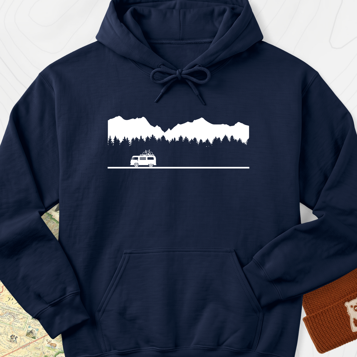 Motorhome in the Mountains Hoodie - Navy