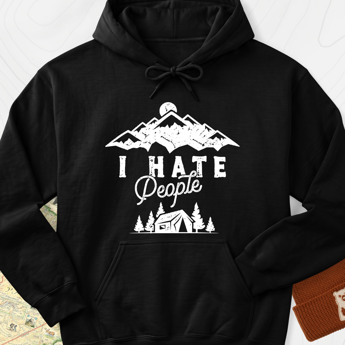 I Hate People Hoodie - Black