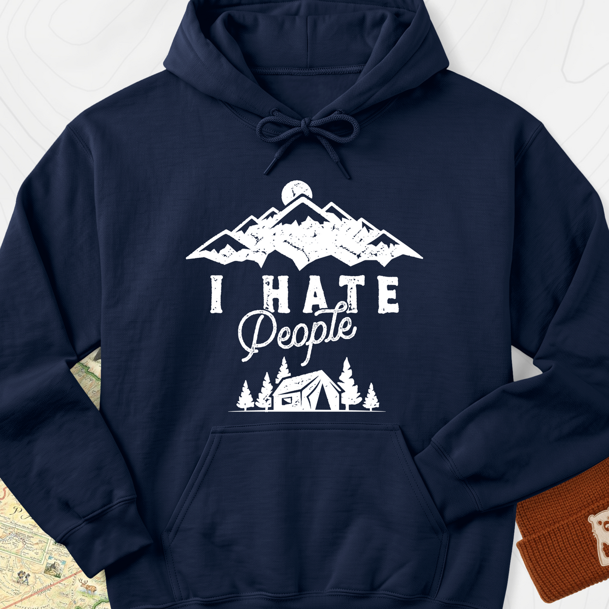 I Hate People Hoodie - Navy