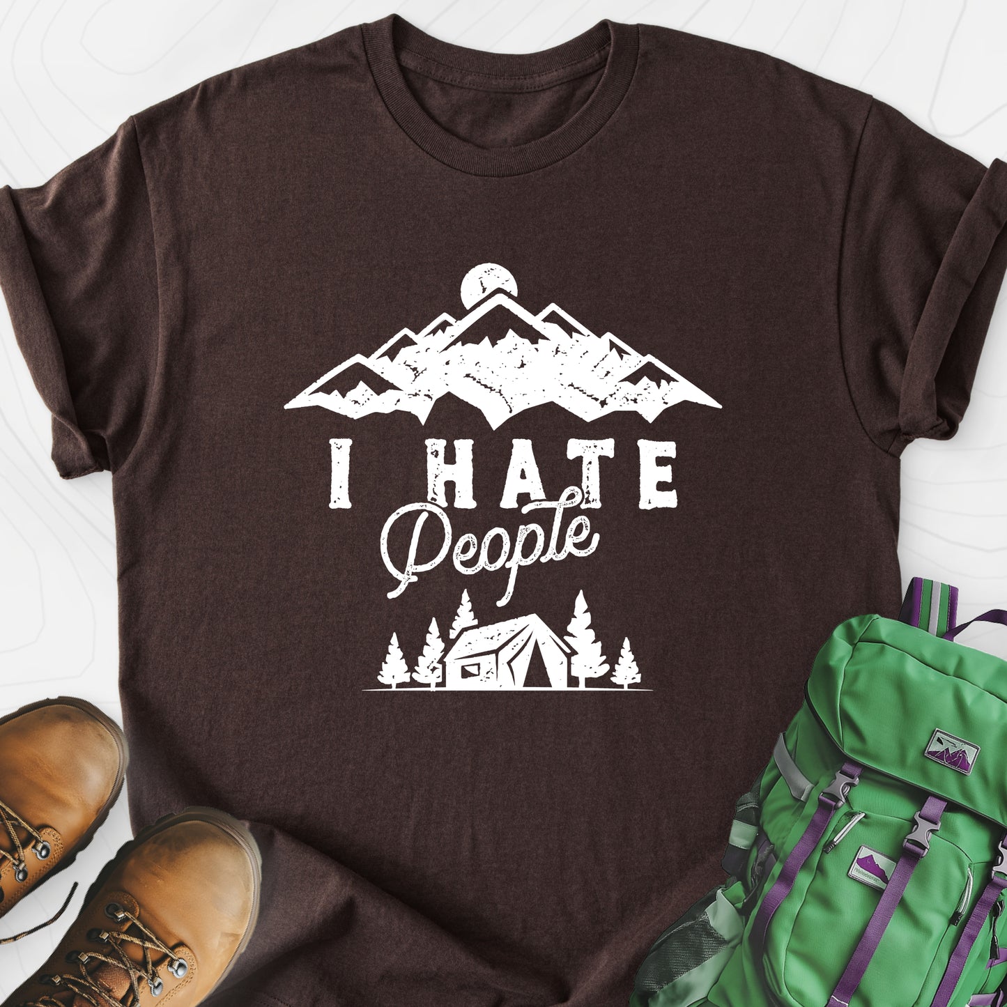 I Hate People Dark Chocolate front print lightweight T-shirt