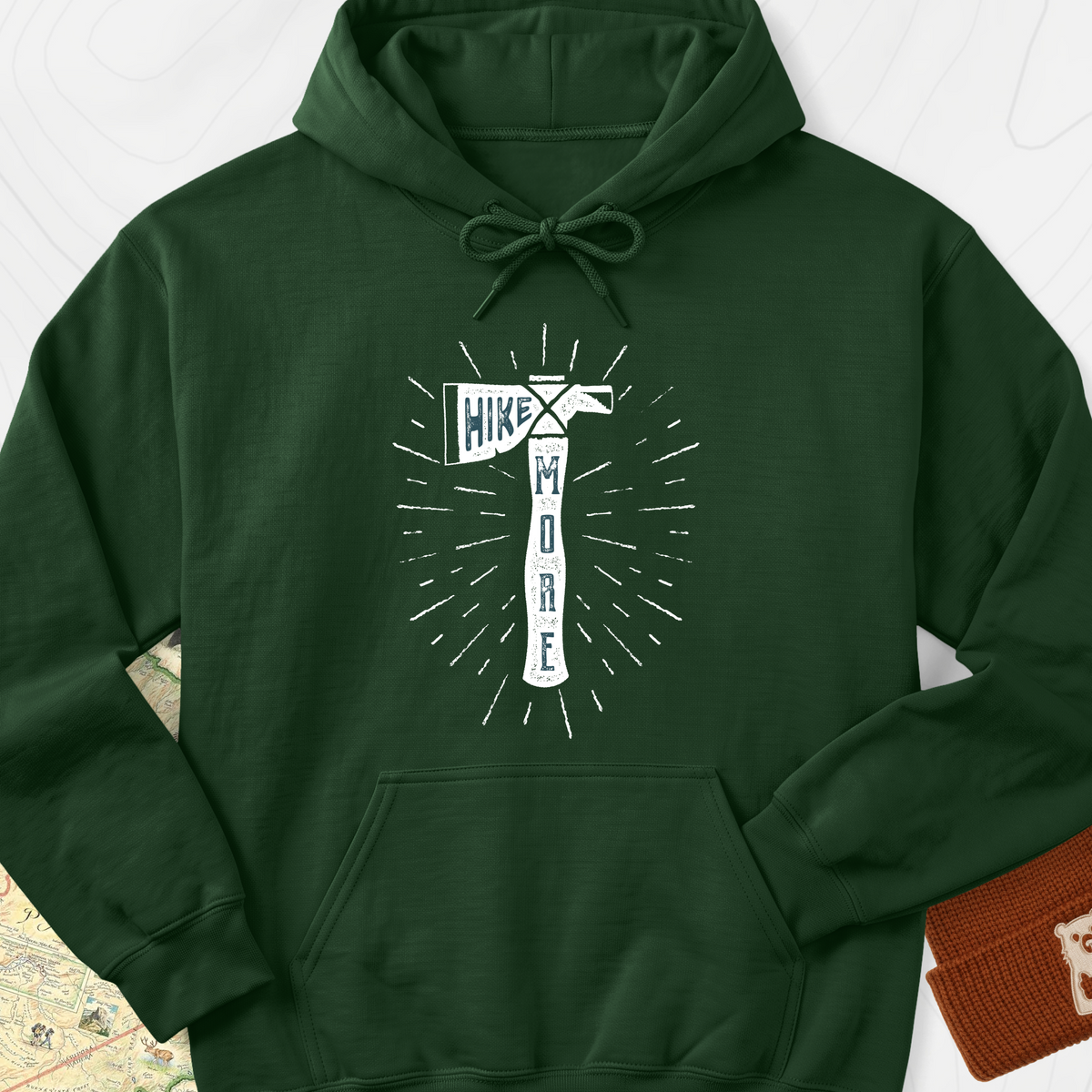 Hike More Axe Hoodie - Forest Green