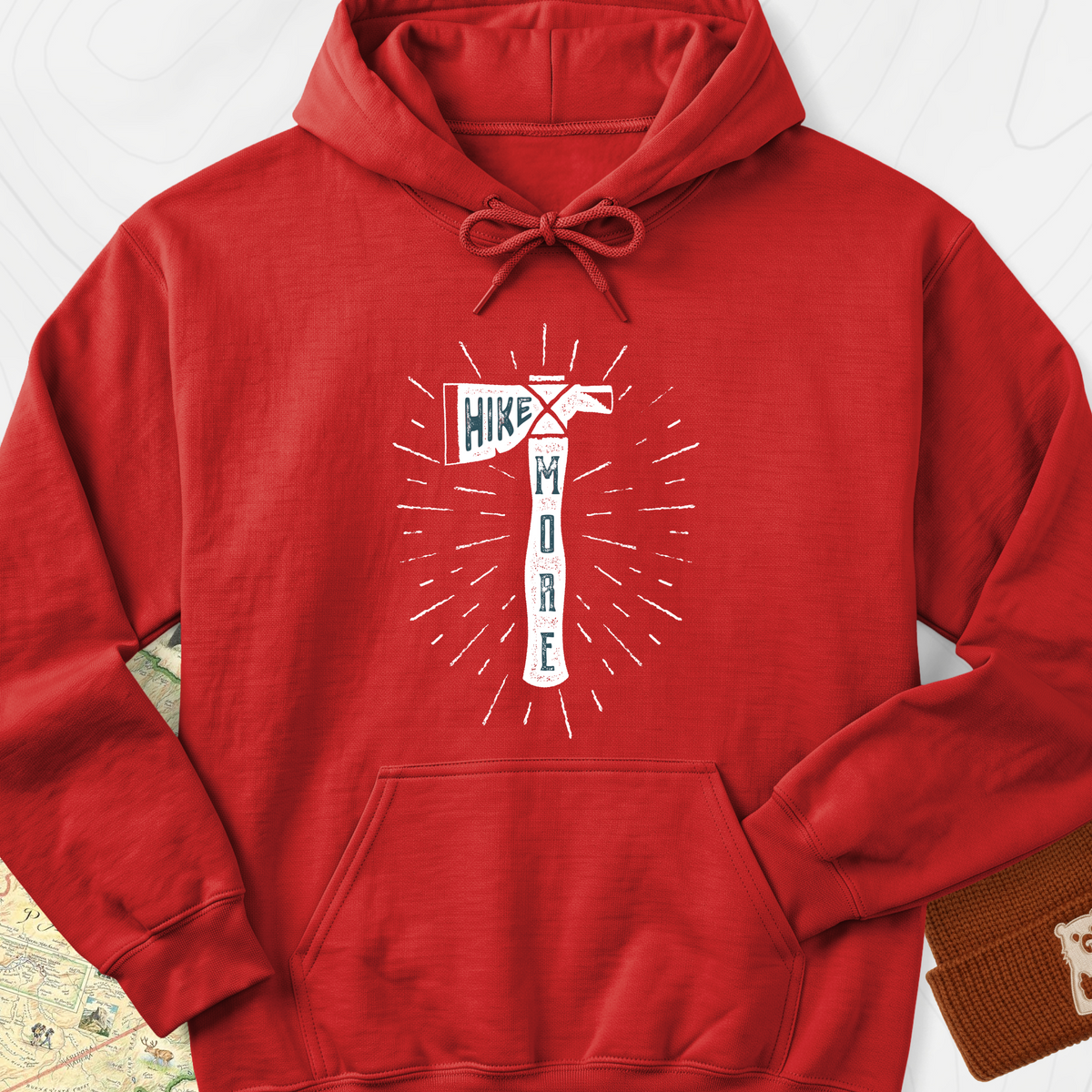 Hike More Axe Hoodie - Red