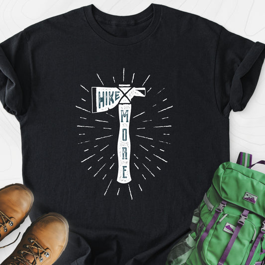 Hike More Axe Black front print lightweight T-shirt