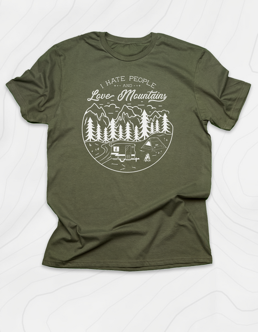 Love Mountains Hate People T-Shirt