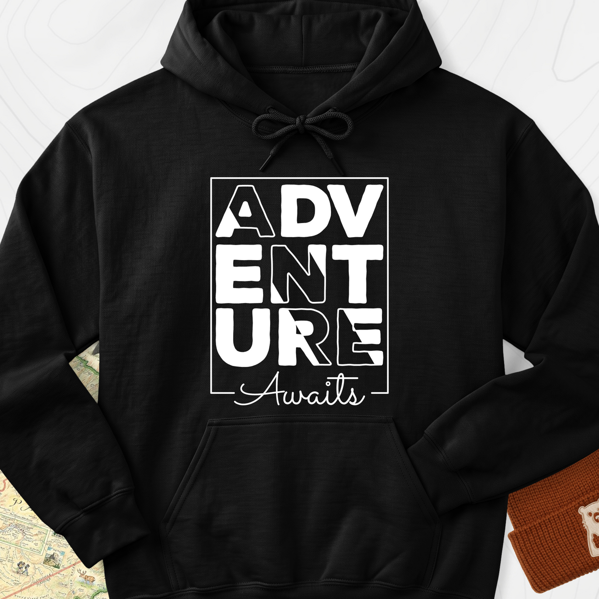 Adventure Awaits Hoodie - Black