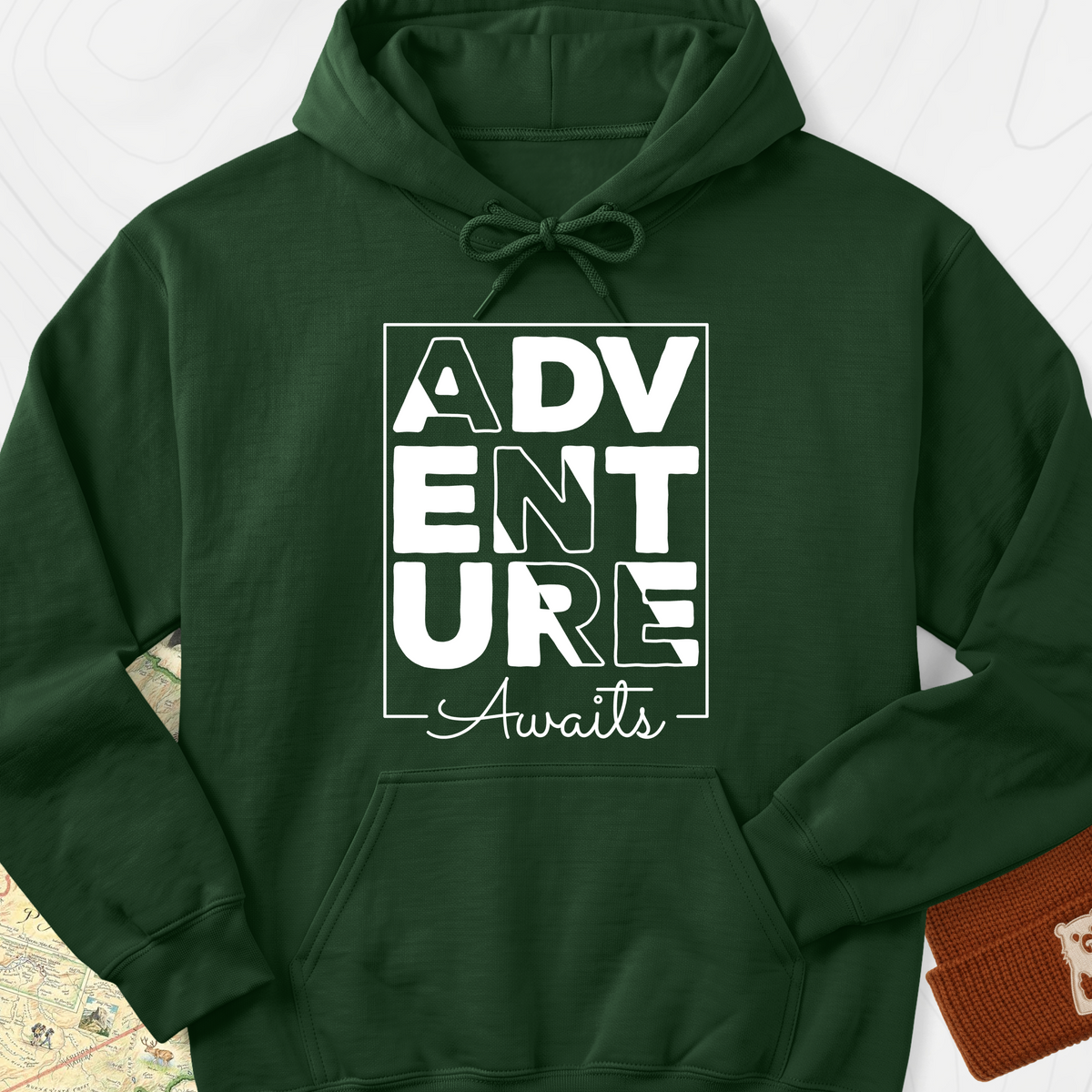 Adventure Awaits Hoodie - Forest Green