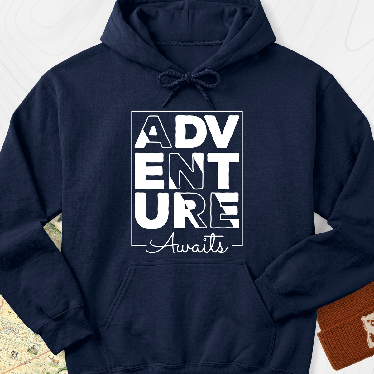 Adventure Awaits Hoodie - Navy