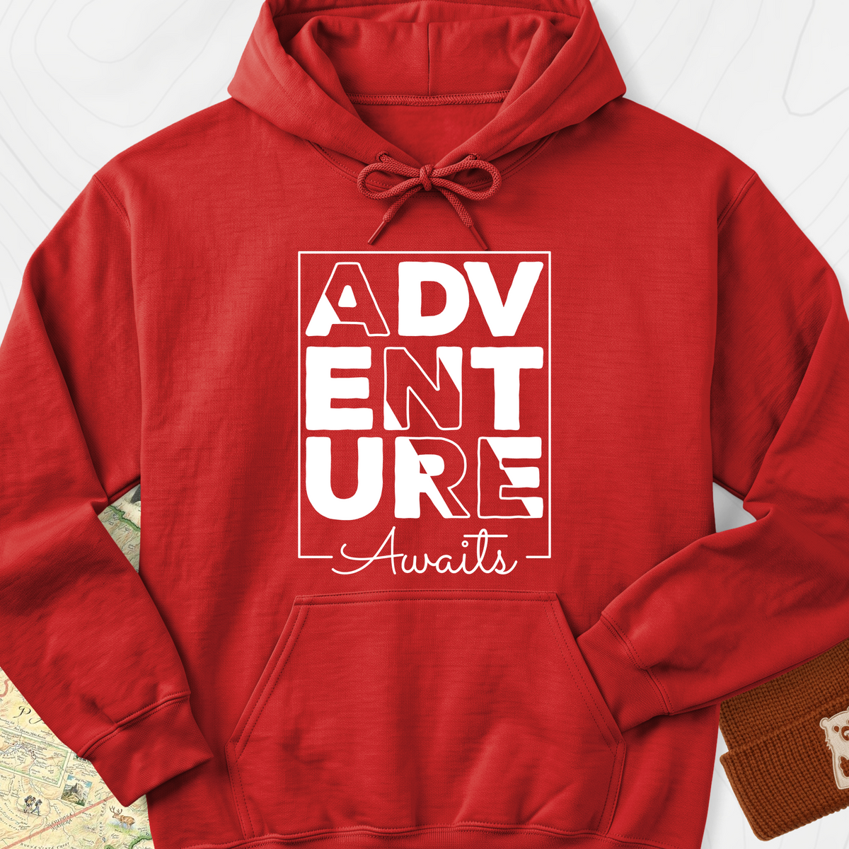 Adventure Awaits Hoodie - Red