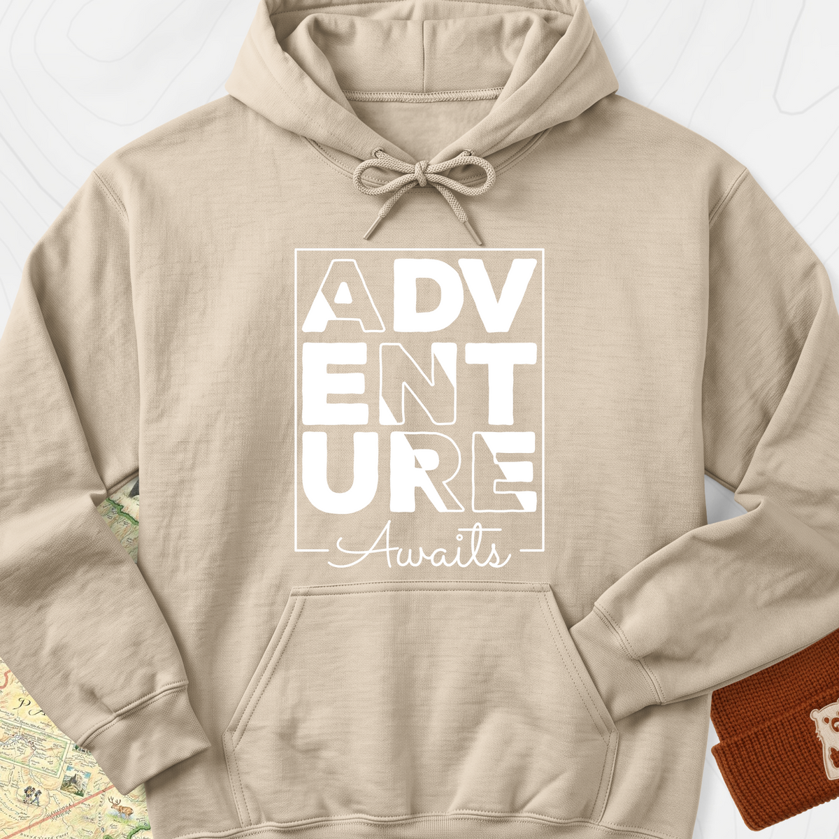 Adventure Awaits Hoodie - Sand