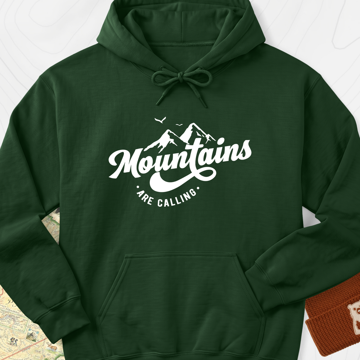 Calling Mountains Hoodie - Forest Green