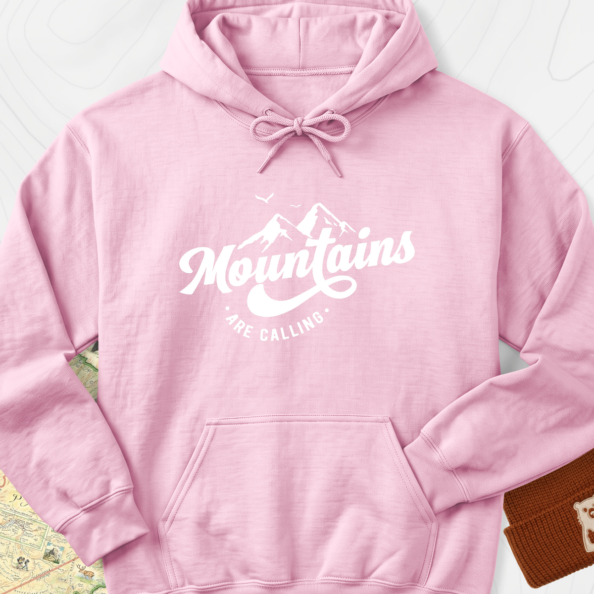 Calling Mountains Hoodie - Light Pink