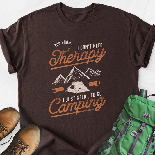Don't Need Therapy Dark Chocolate front print lightweight T-shirt
