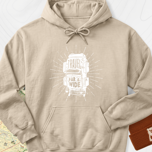 Travel Far and Wide Hoodie - Sand