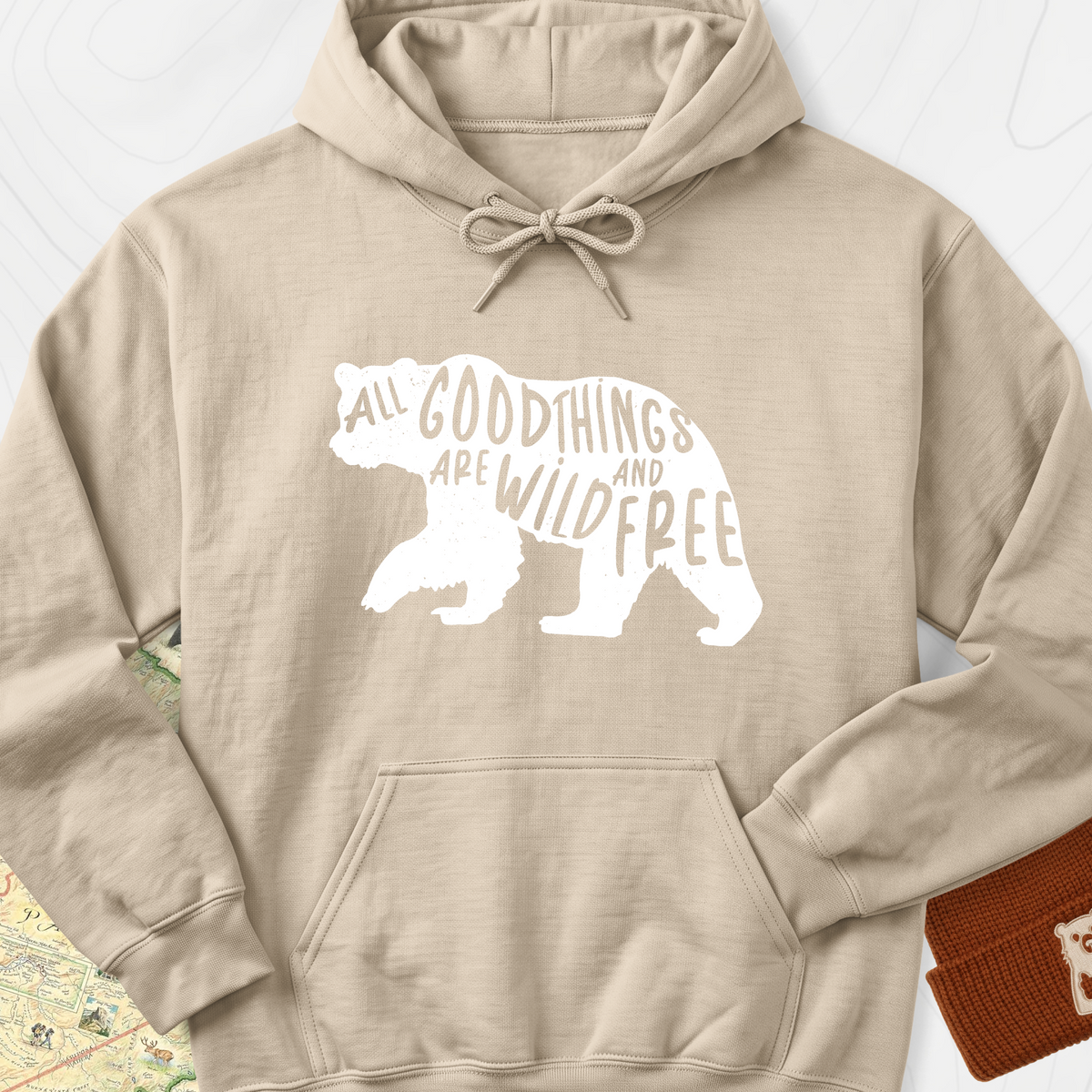 All Good Things Are Wild and Free Hoodie - Sand