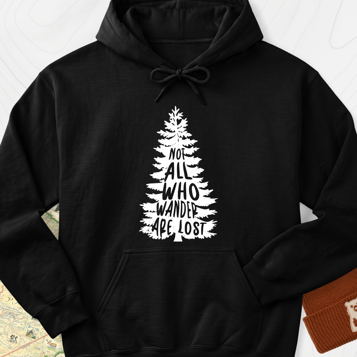 Not All Who Wander Are Lost Hoodie - Black