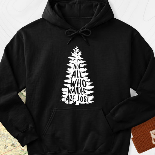 Not All Who Wander Are Lost Hoodie - Black