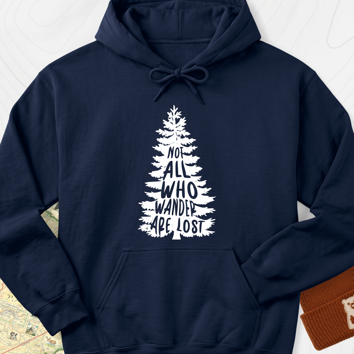 Not All Who Wander Are Lost Hoodie - Navy