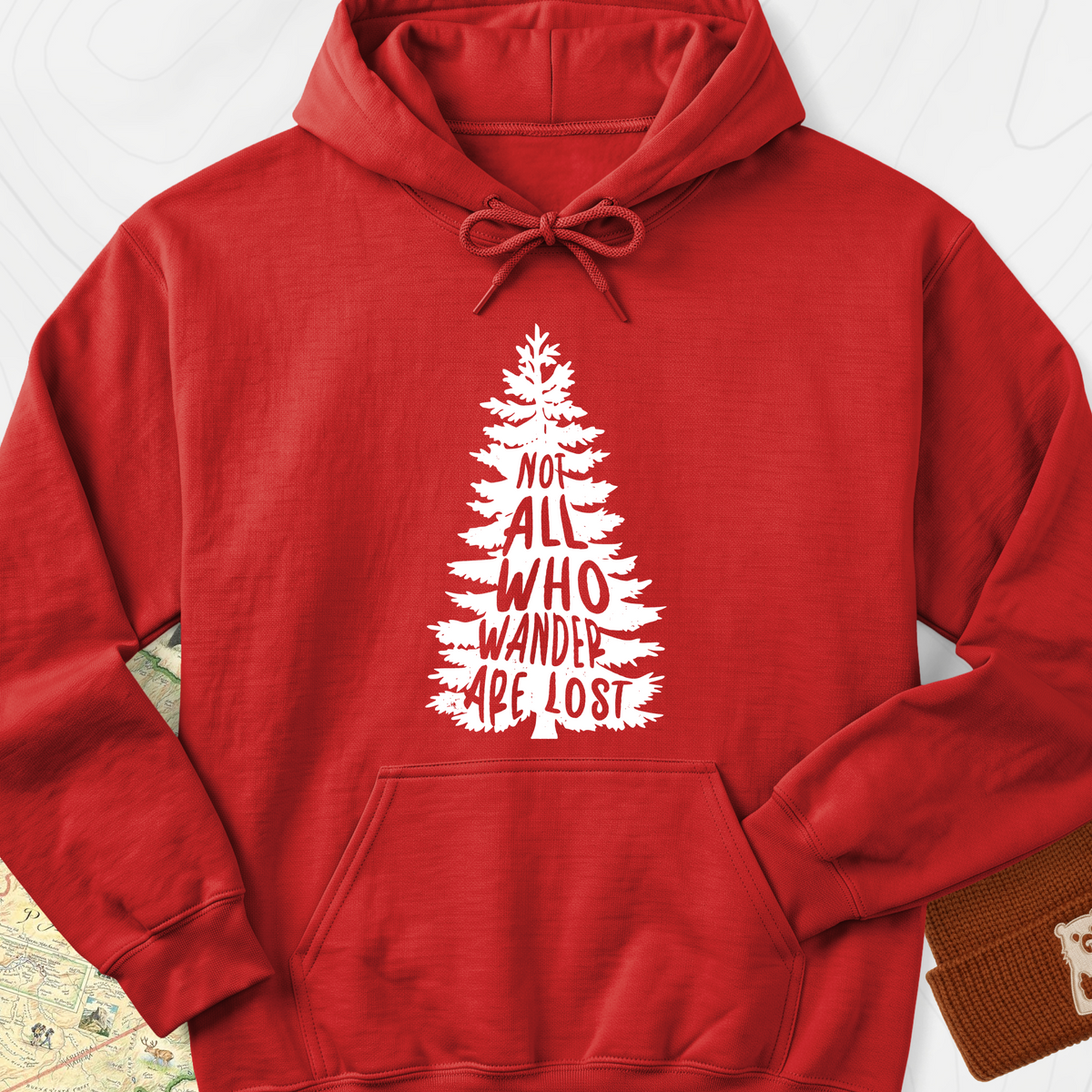 Not All Who Wander Are Lost Hoodie - Red