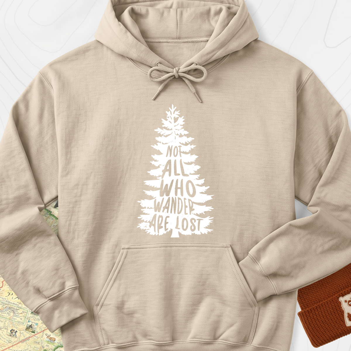 Not All Who Wander Are Lost Hoodie - Sand