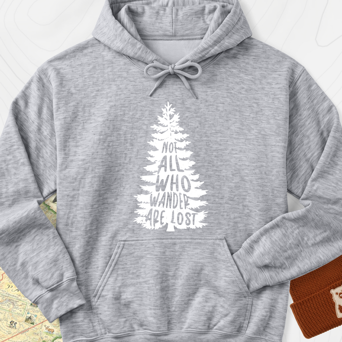Not All Who Wander Are Lost Hoodie - Sport Grey