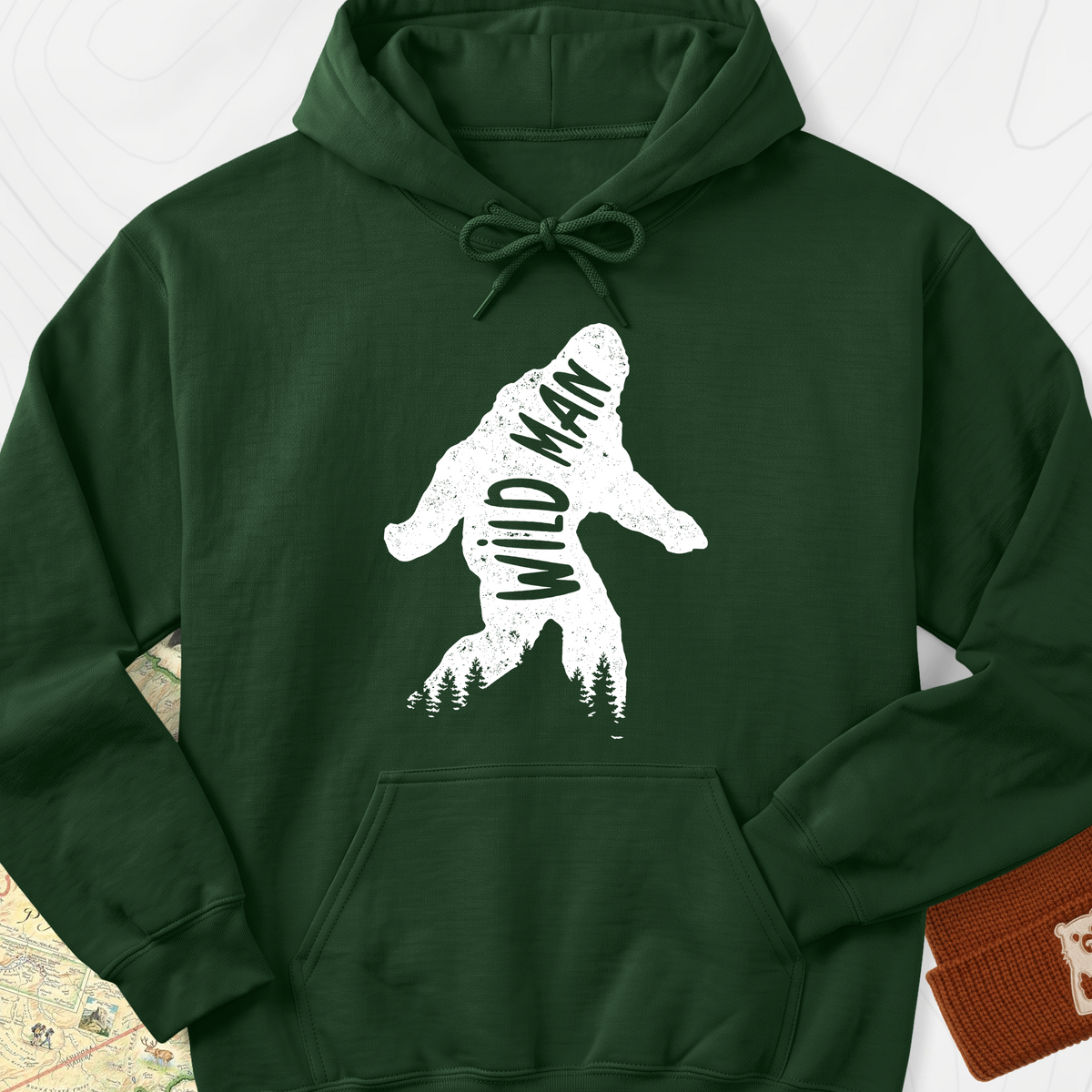 Wild Man Hoodie - Forest Green