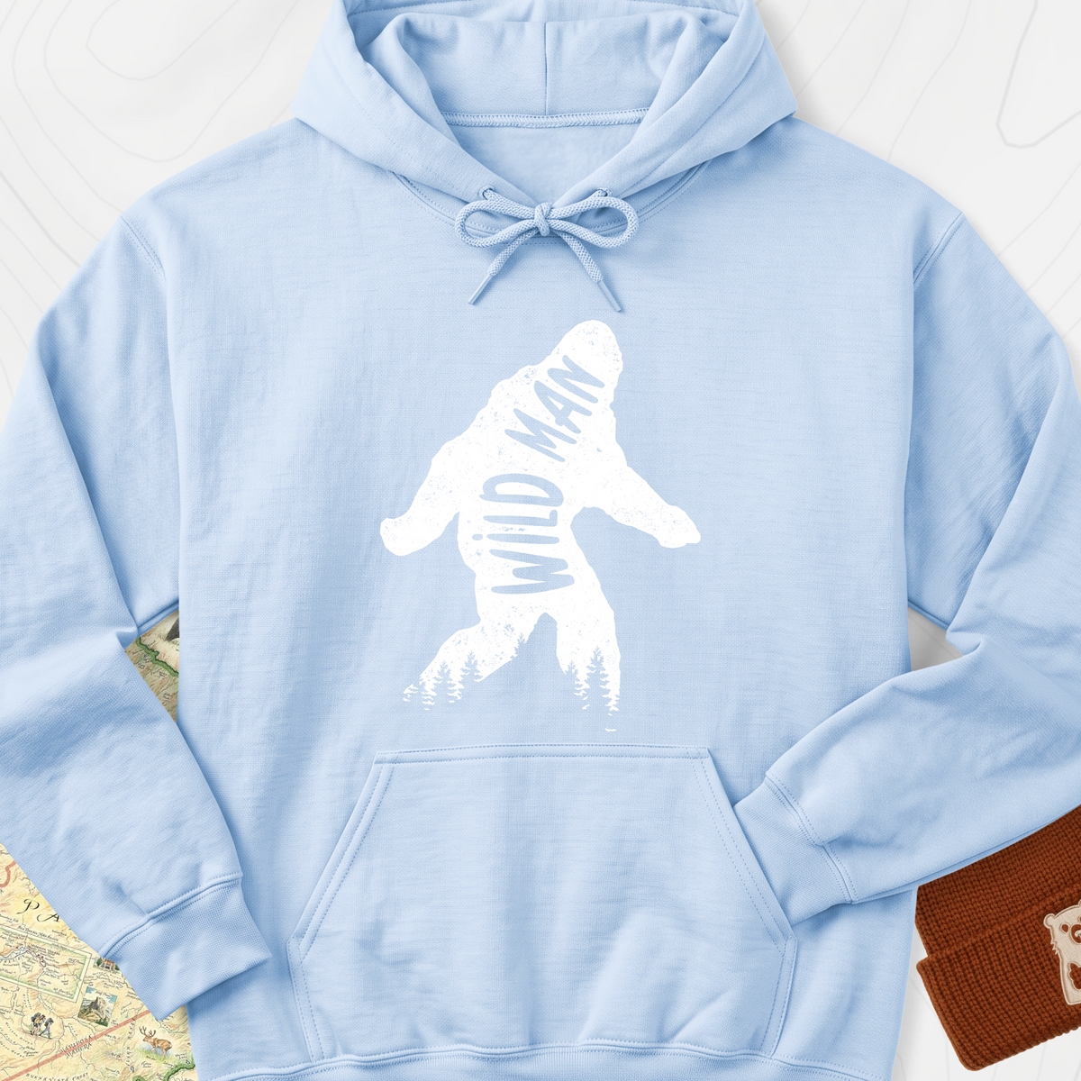 Wild Man Hoodie - Light Blue