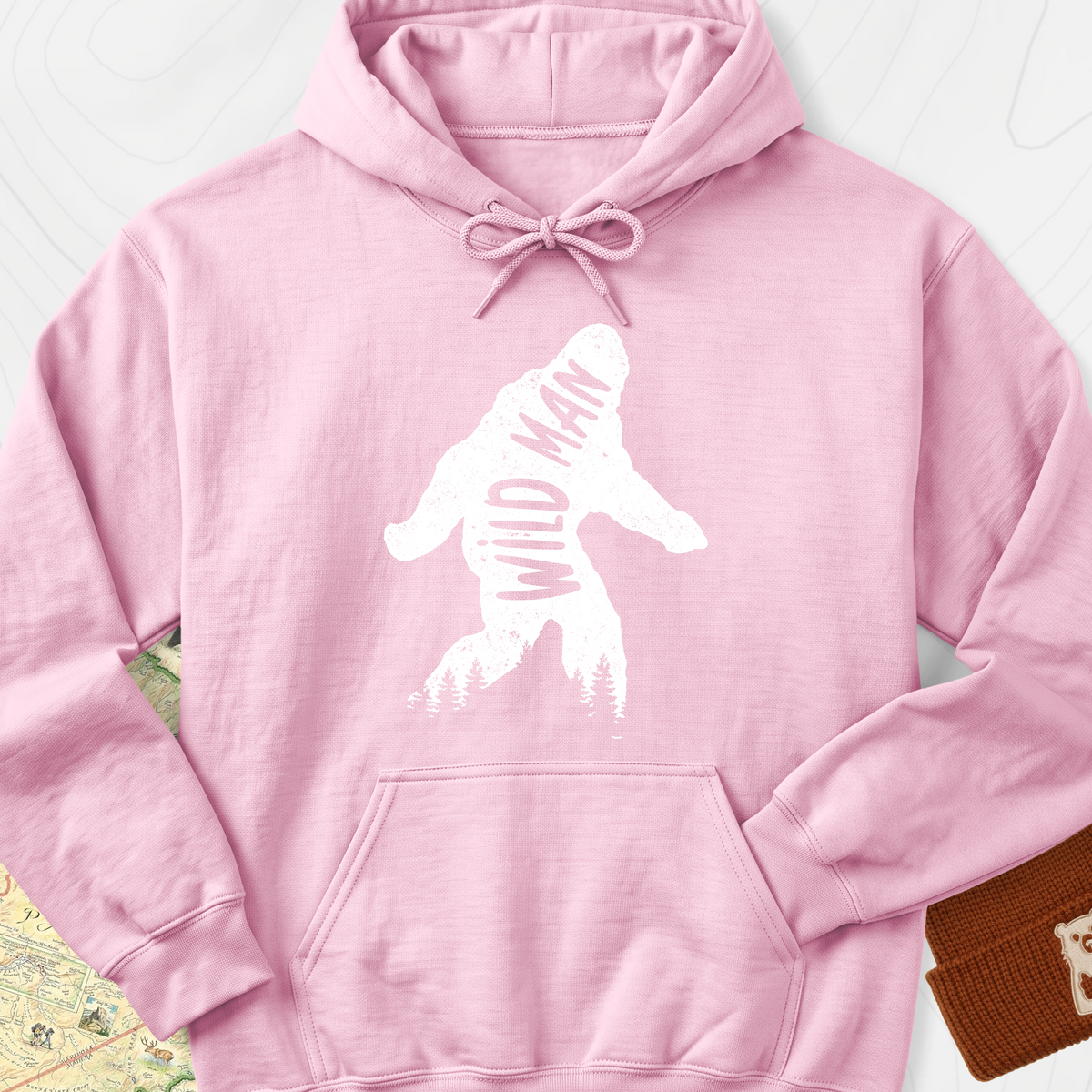 Wild Man Hoodie - Light Pink