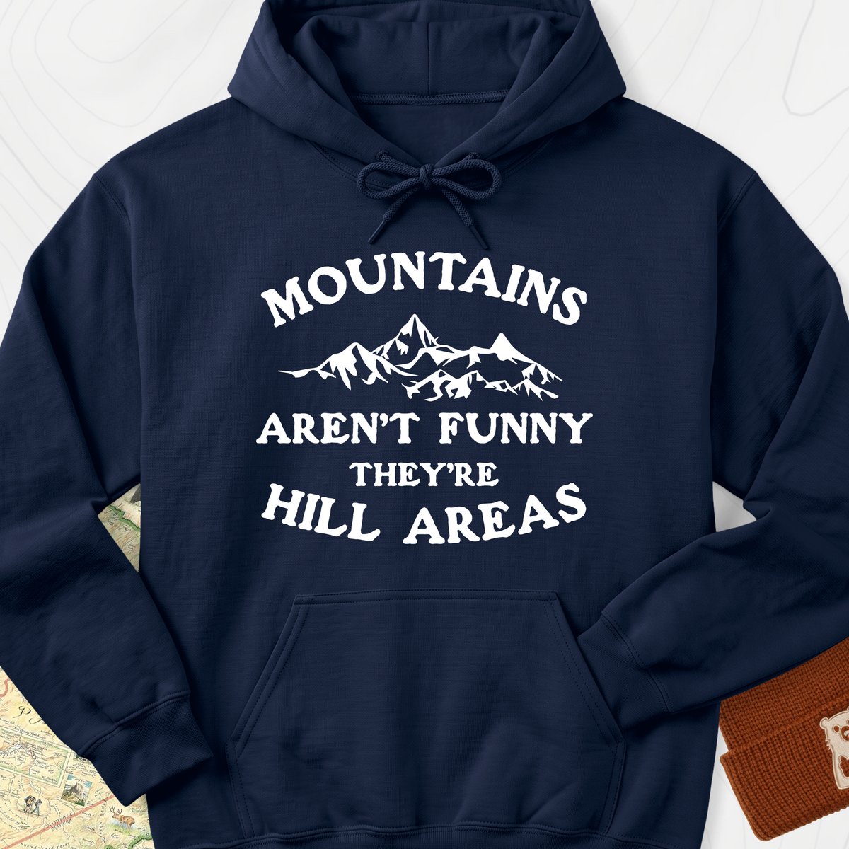 Mountains Aren't Funny Hoodie - Navy