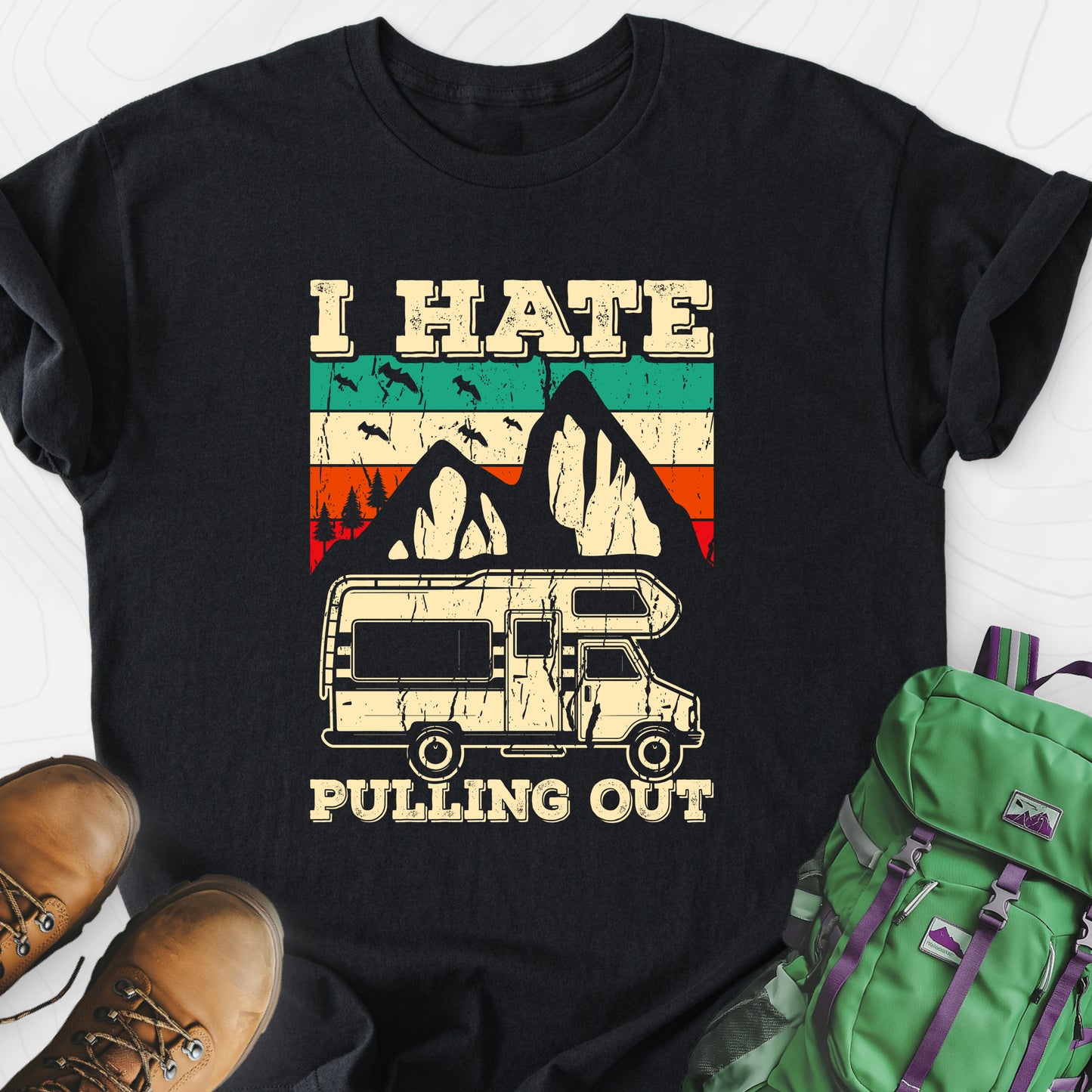 I Hate Pulling Out Black front print lightweight T-shirt