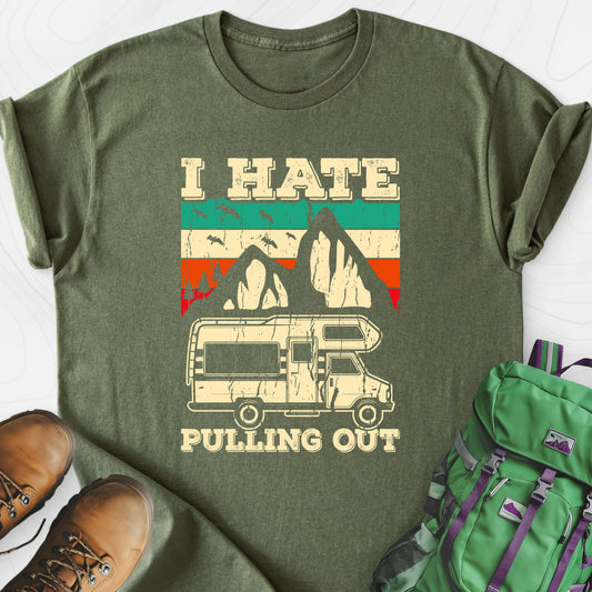 I Hate Pulling Out Military Green front print lightweight T-shirt