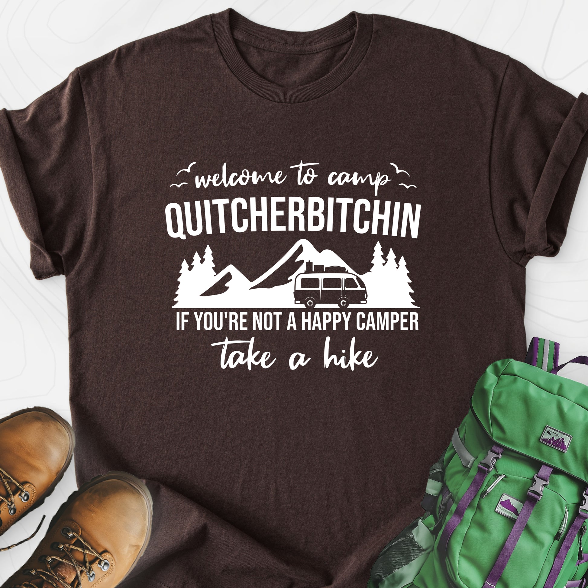 Quitcherbitchin Dark Chocolate front print lightweight T-shirt