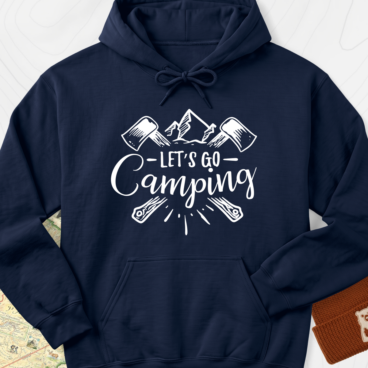 Let's Go Camping Hoodie - Navy