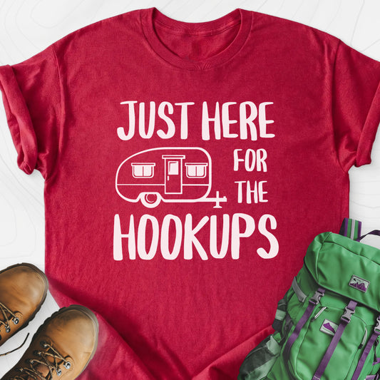 Just Here For The Hookups Heather Red front print lightweight T-shirt