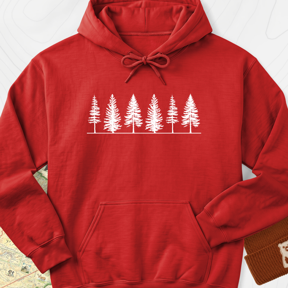 Tree Silhouette Hoodie - Red
