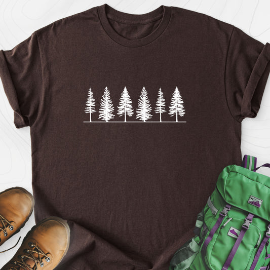 Tree Silhouette Dark Chocolate front print lightweight T-shirt