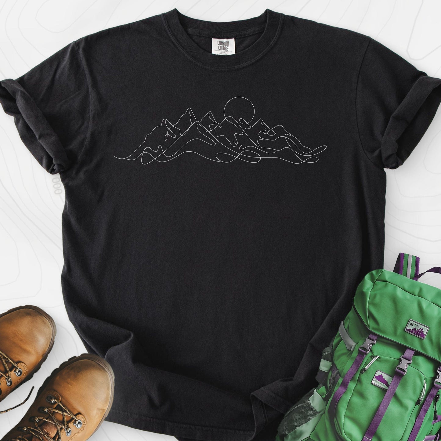 Line Art Mountains T-Shirt