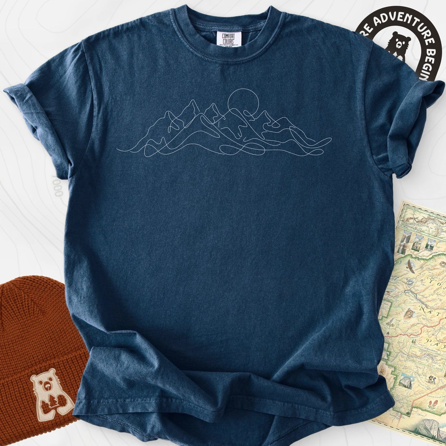Line Art Mountains T-Shirt