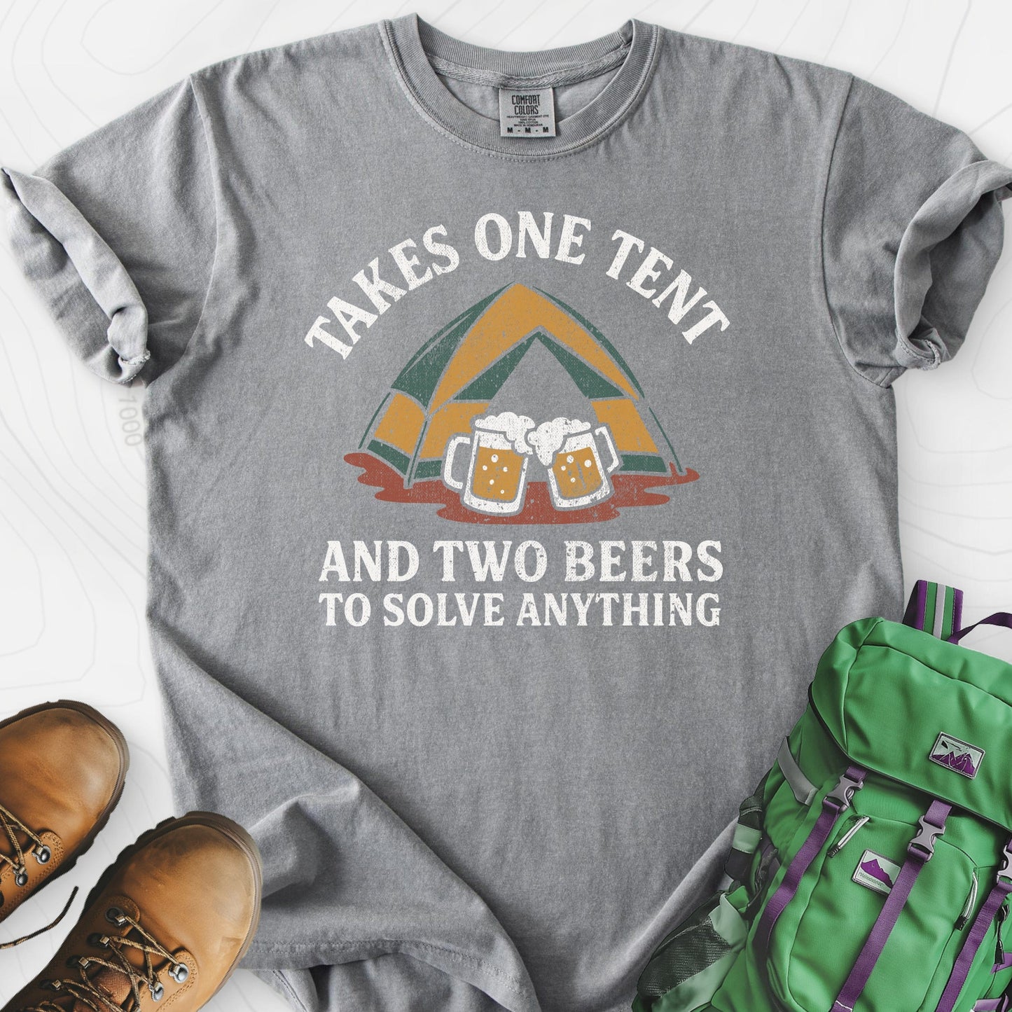 One Tent, Two Beers T-Shirt