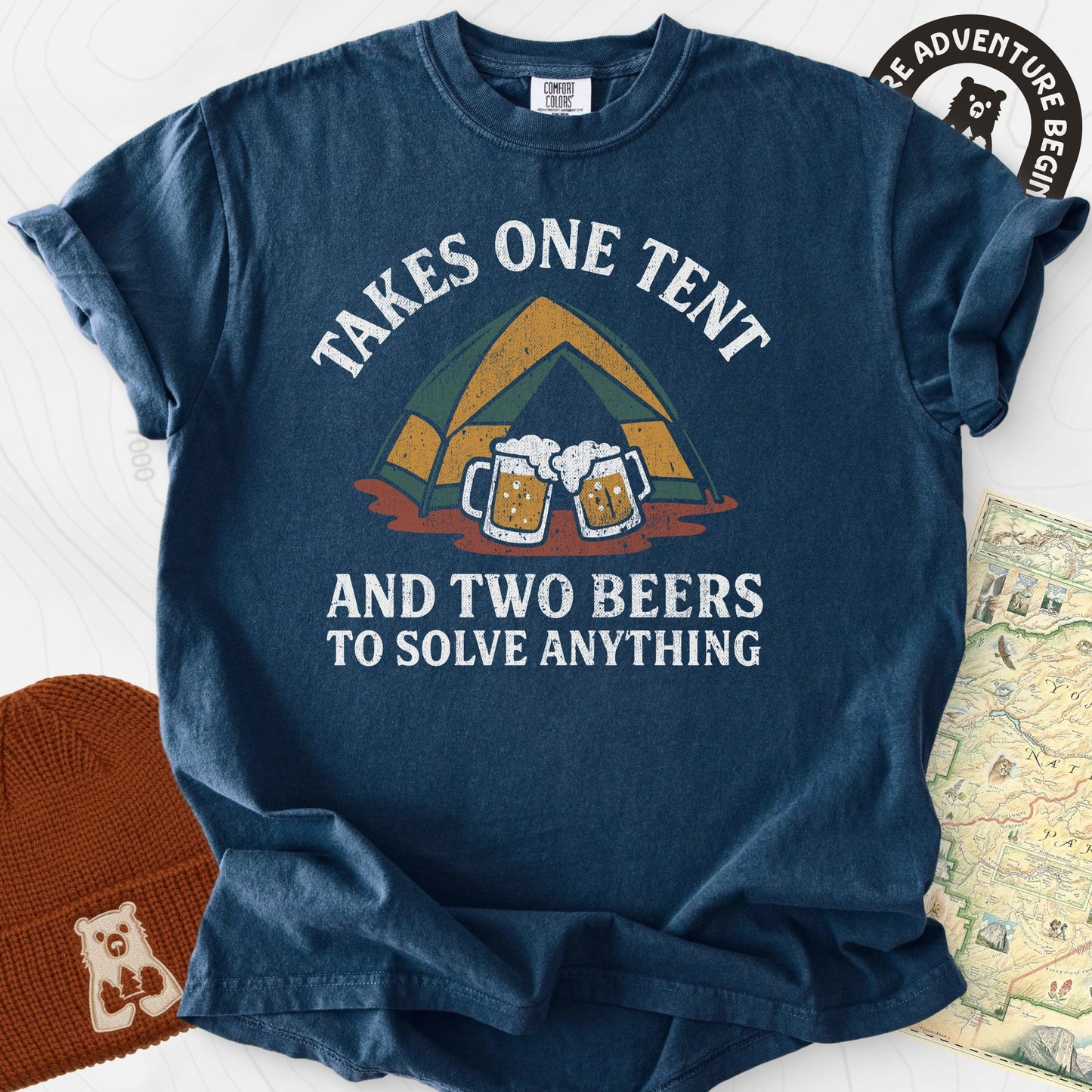 One Tent, Two Beers T-Shirt