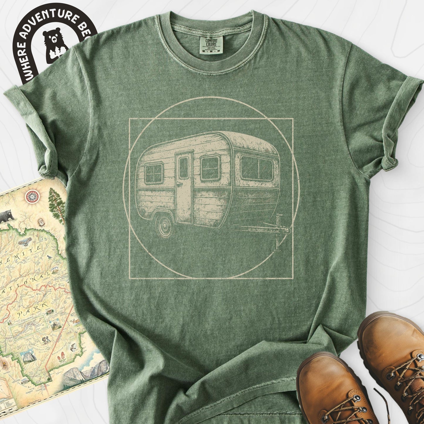 Vintage Camper Sketch T-Shirt