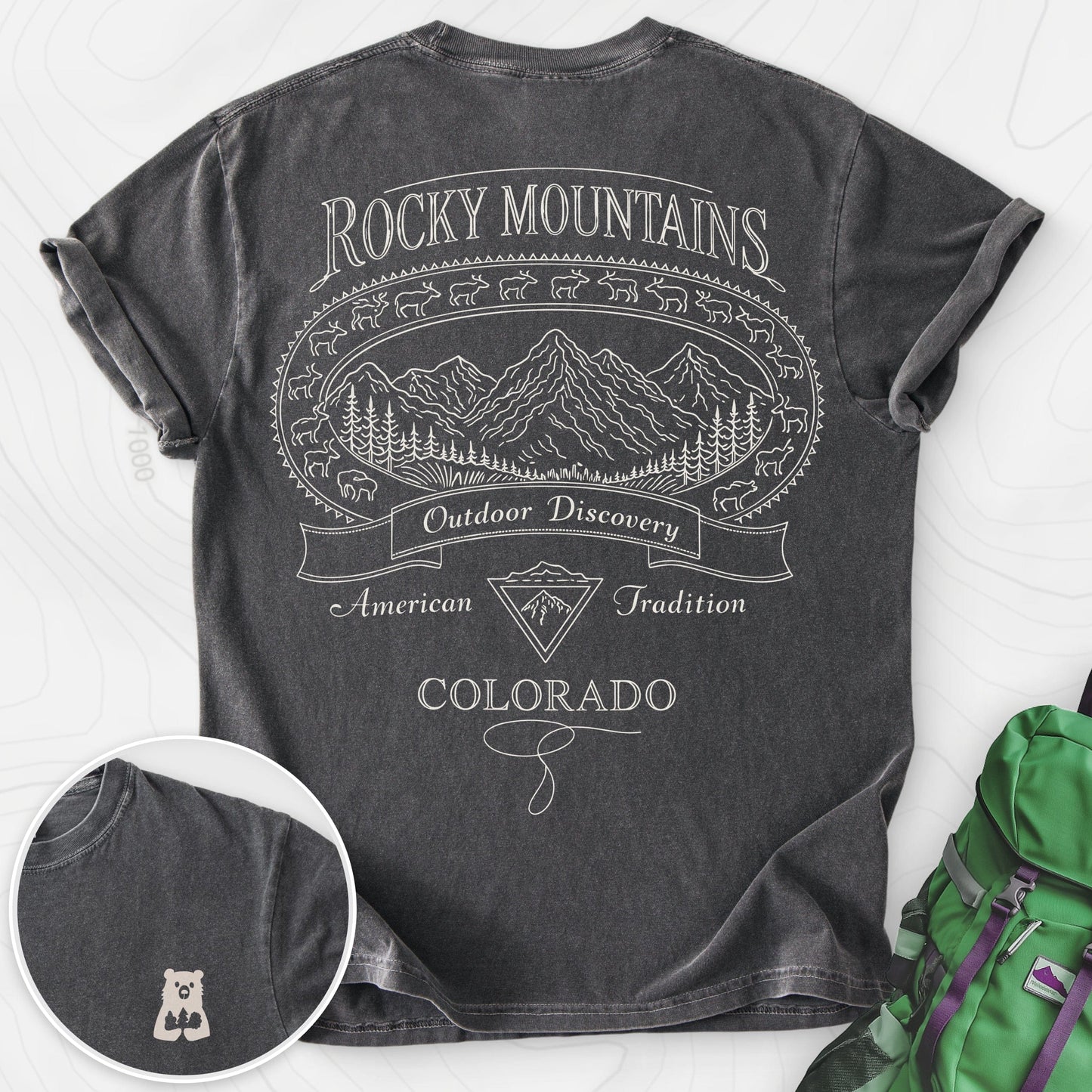 Rocky Mountains Colorado Back Print