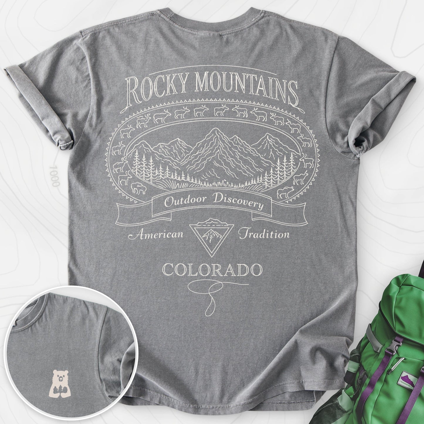 Rocky Mountains Colorado Back Print