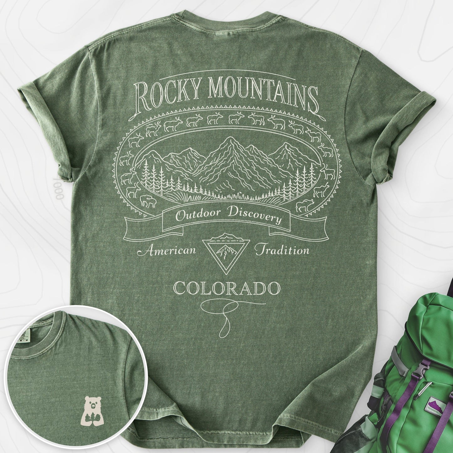 Rocky Mountains Colorado Back Print