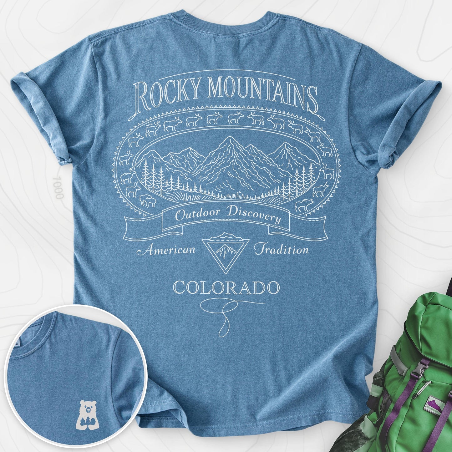 Rocky Mountains Colorado Back Print