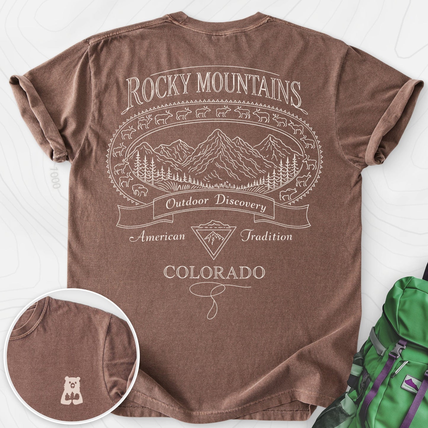 Rocky Mountains Colorado Back Print